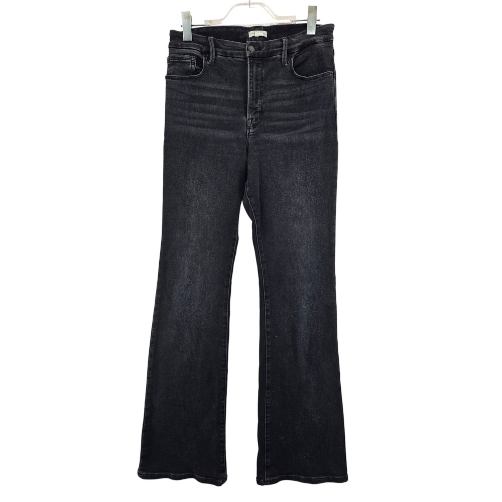 Good American Good Boot High Rise Bootcut Jeans Black 8/29 GCB731BT‎